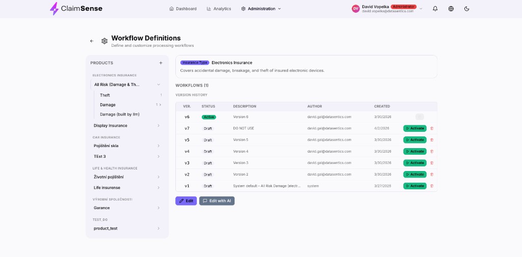 Workflow-Definitionen mit Versionshistorie