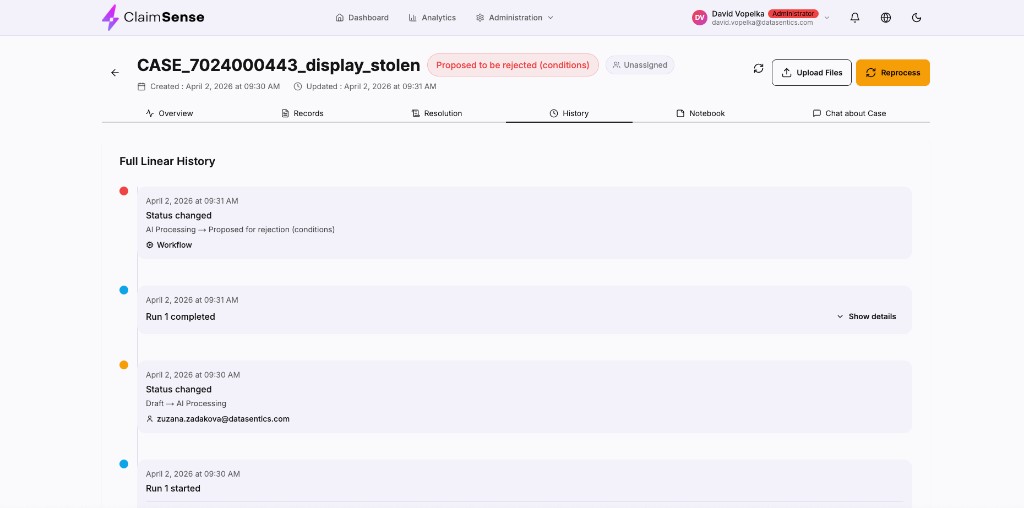 Vollständige lineare Historie mit lückenlosem Audit-Trail